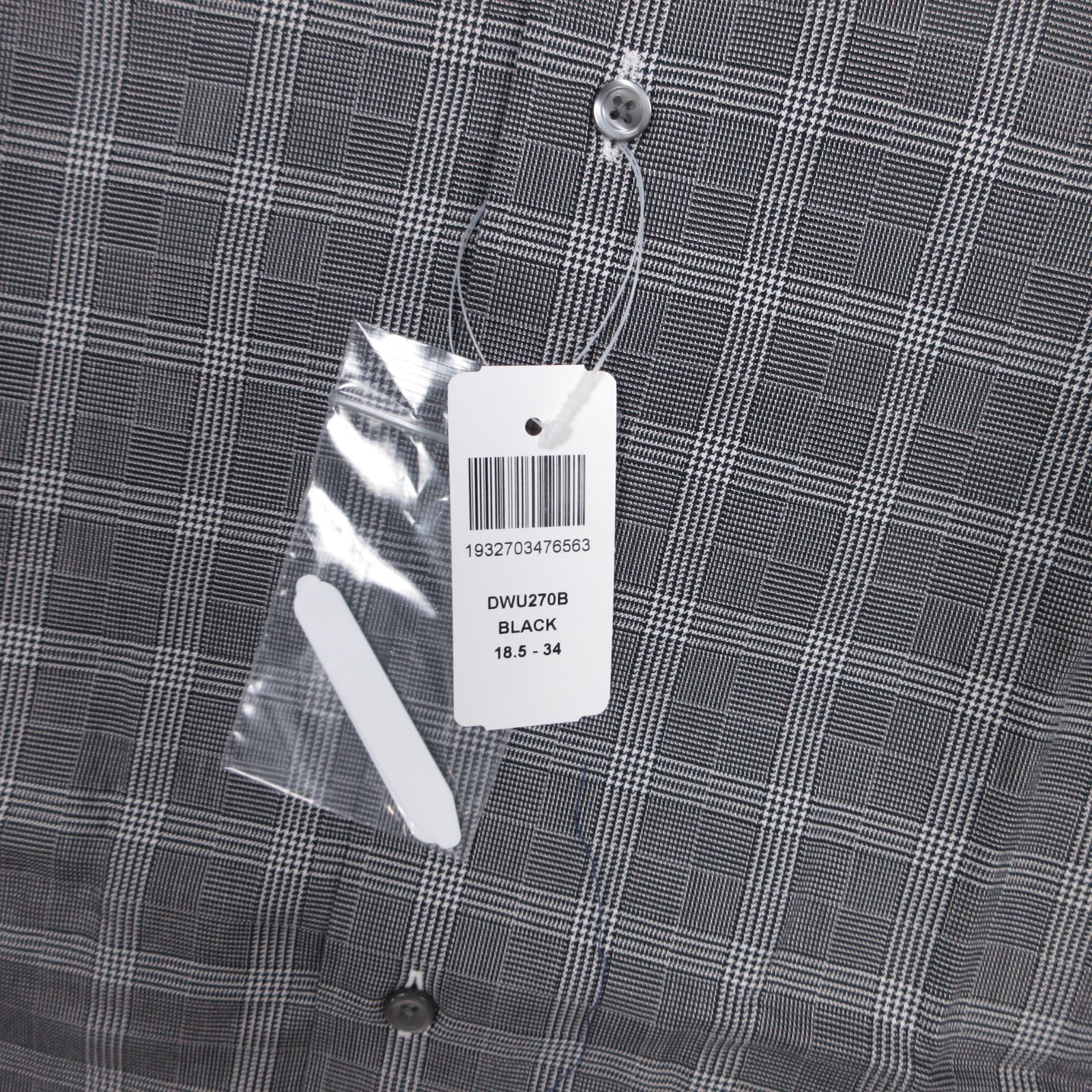 Paul Fredrick Shirt Mens 2xl 18.5 34 Gray Plaid Flip Cuff Dress Button Up New — image 4 of 8